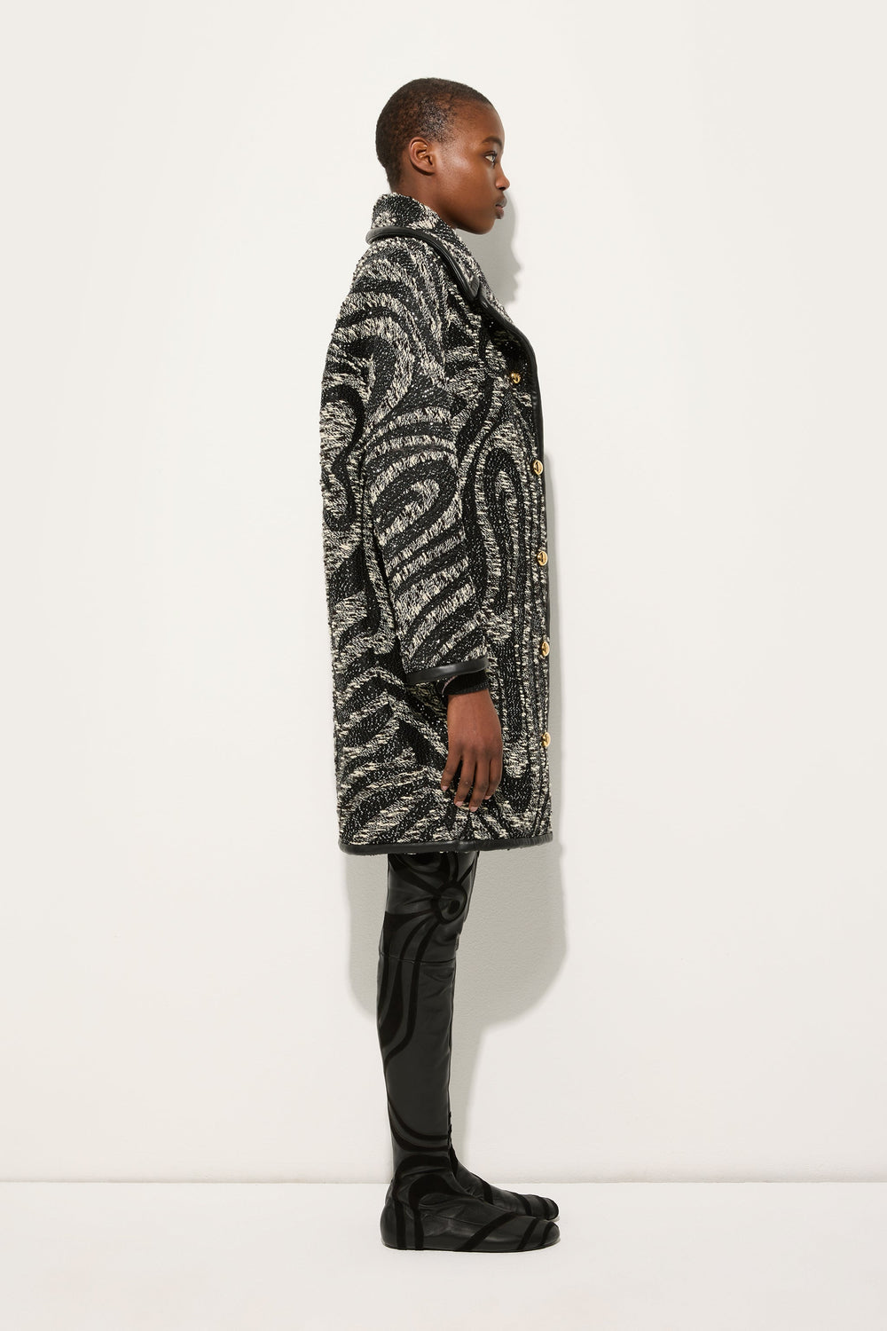 Pucci Tweed Coat with Marmo Pattern