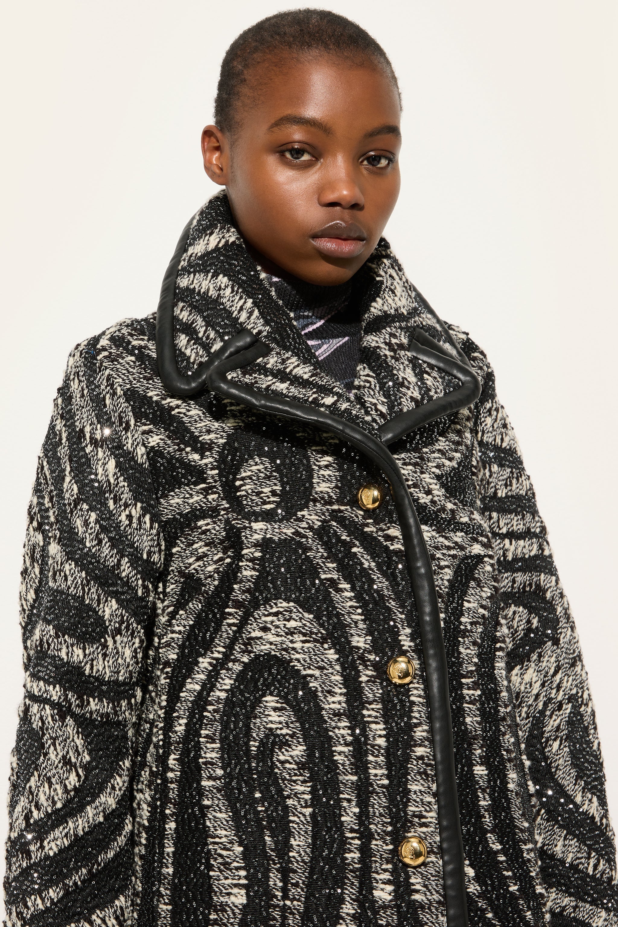 Pucci Tweed Coat with Marmo Pattern