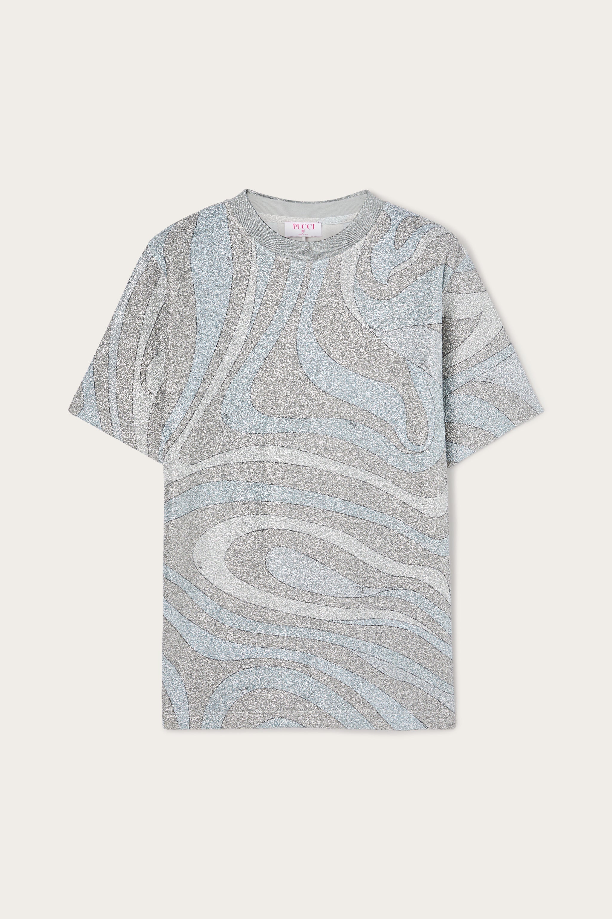 Pucci Marmo Print Jersey Lamé T-shirt