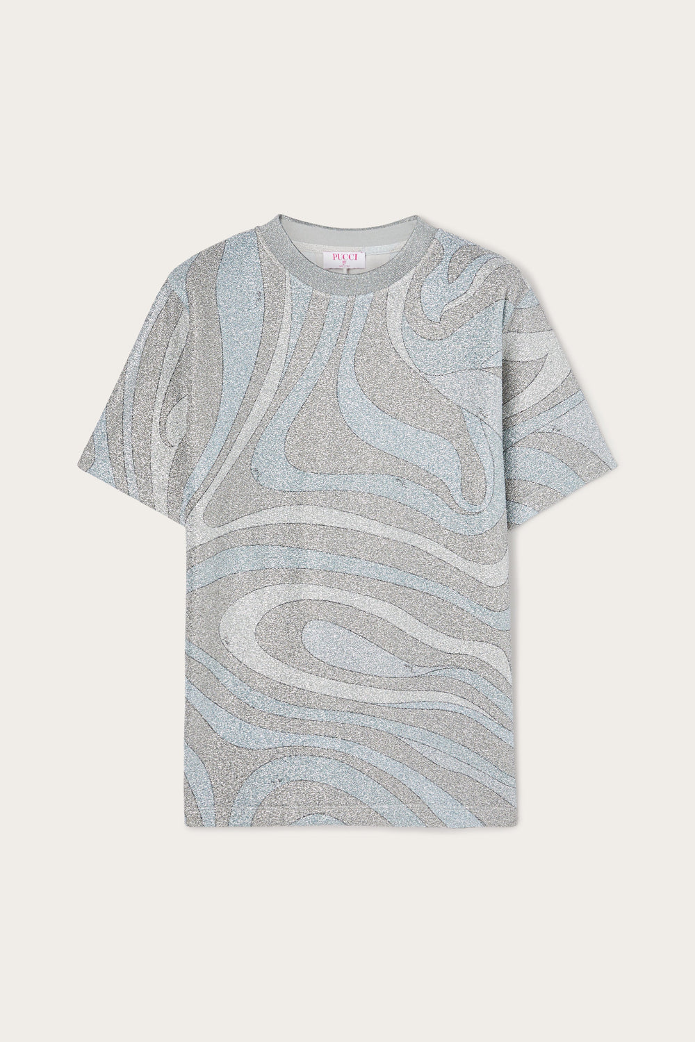 Pucci Marmo Print Jersey Lamé T-shirt