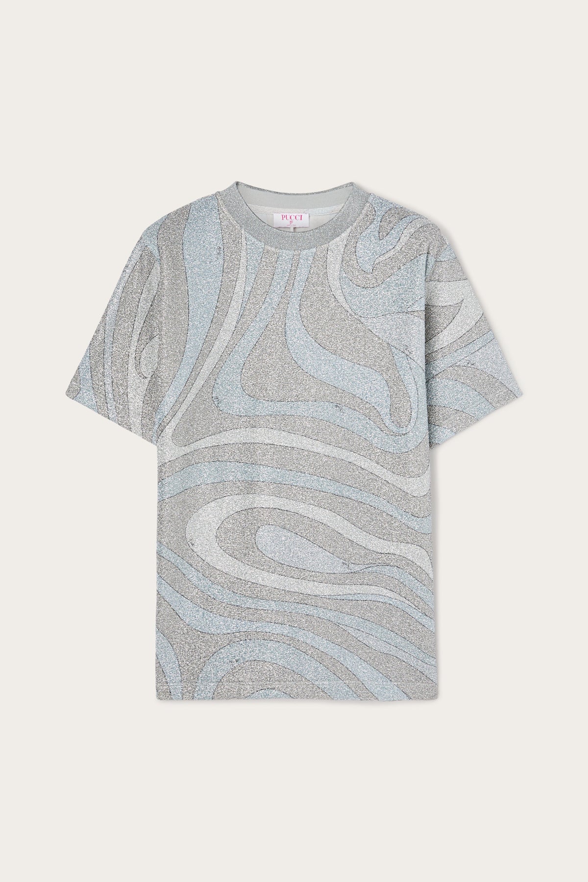 Pucci Marmo Print Jersey Lamé T-shirt