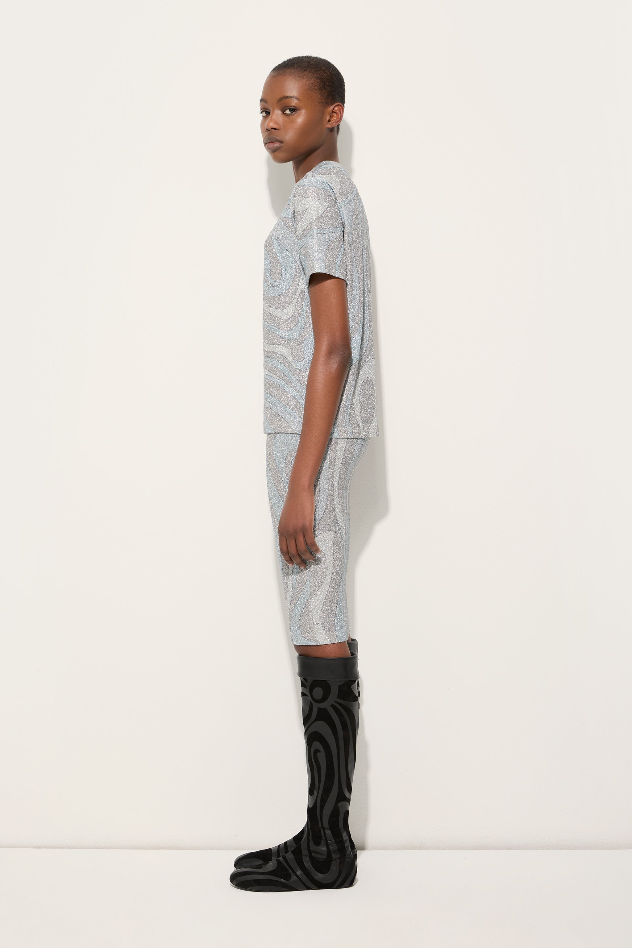 Pucci Marmo Print Jersey Lamé T-shirt