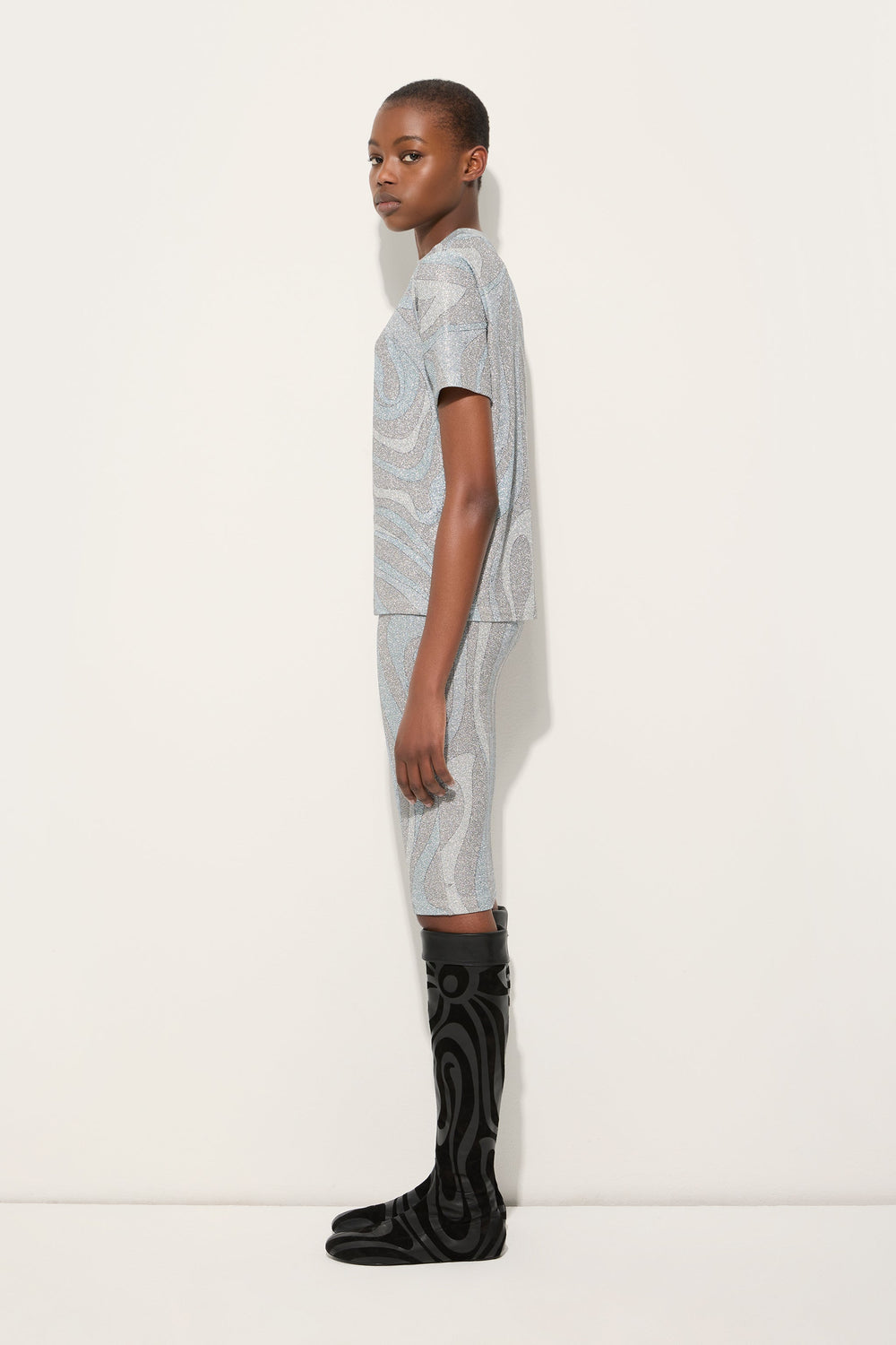 Pucci Marmo Print Jersey Lamé T-shirt