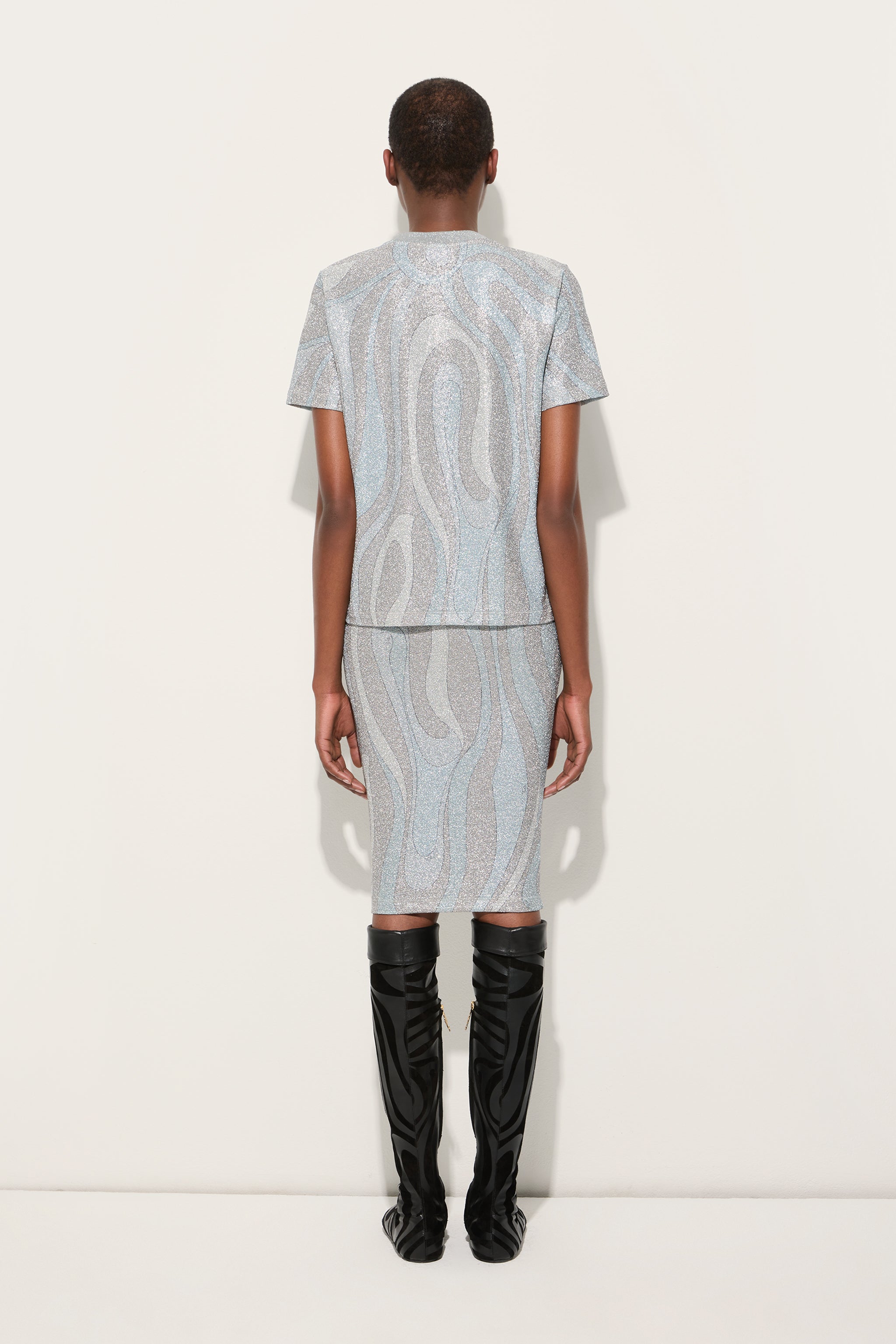 Pucci Marmo Print Jersey Lamé T-shirt