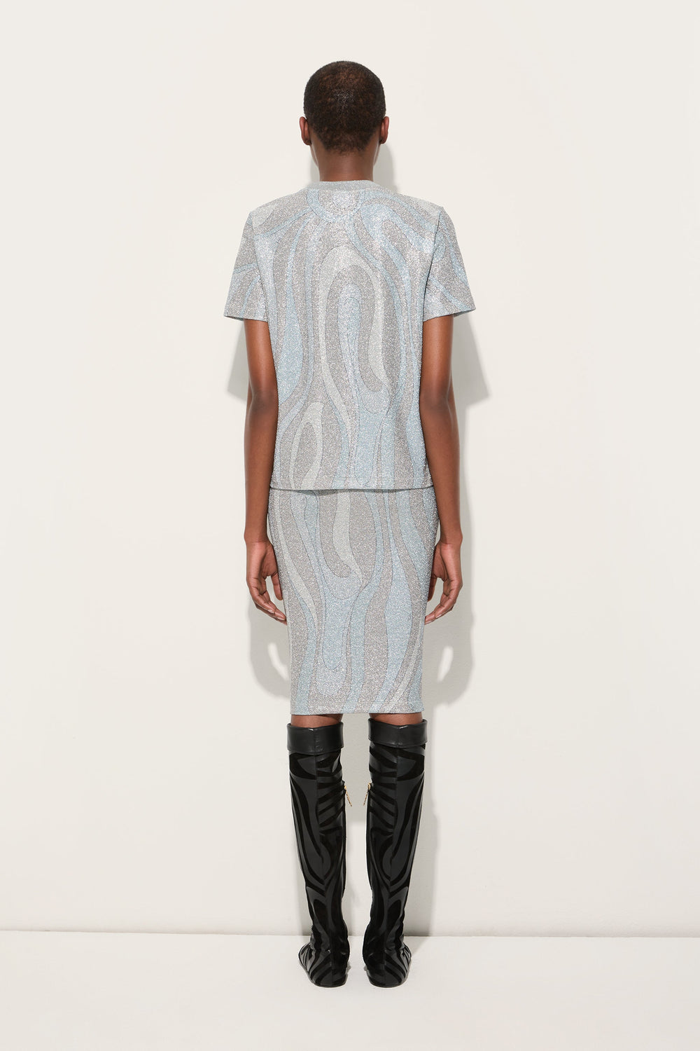 Pucci Marmo Print Jersey Lamé T-shirt