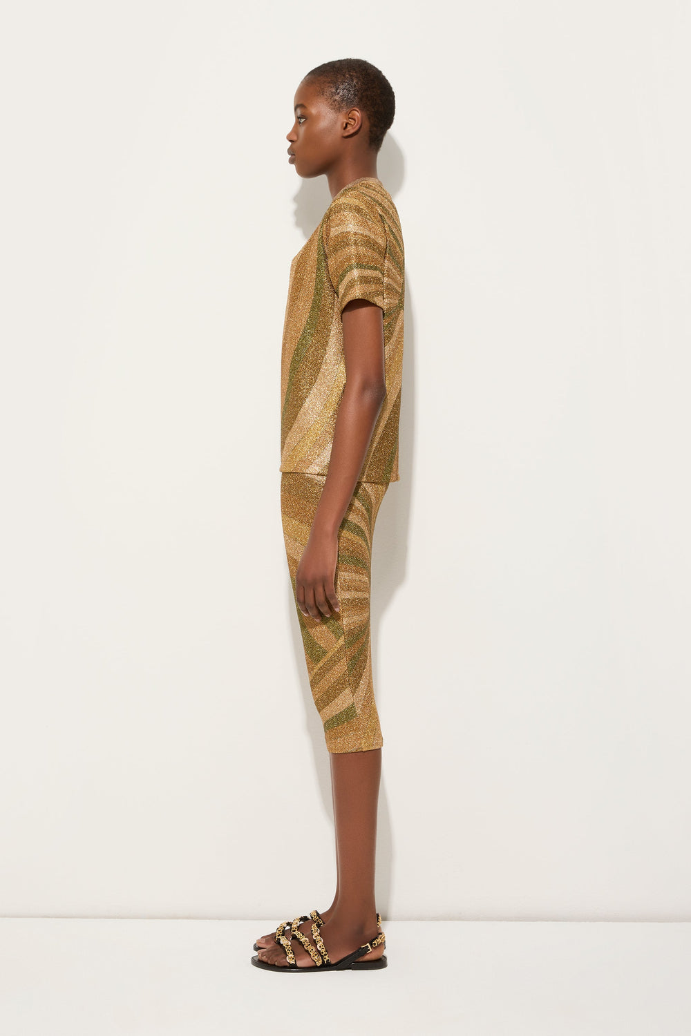 Pucci Marmo Print Jersey Lamé T-shirt