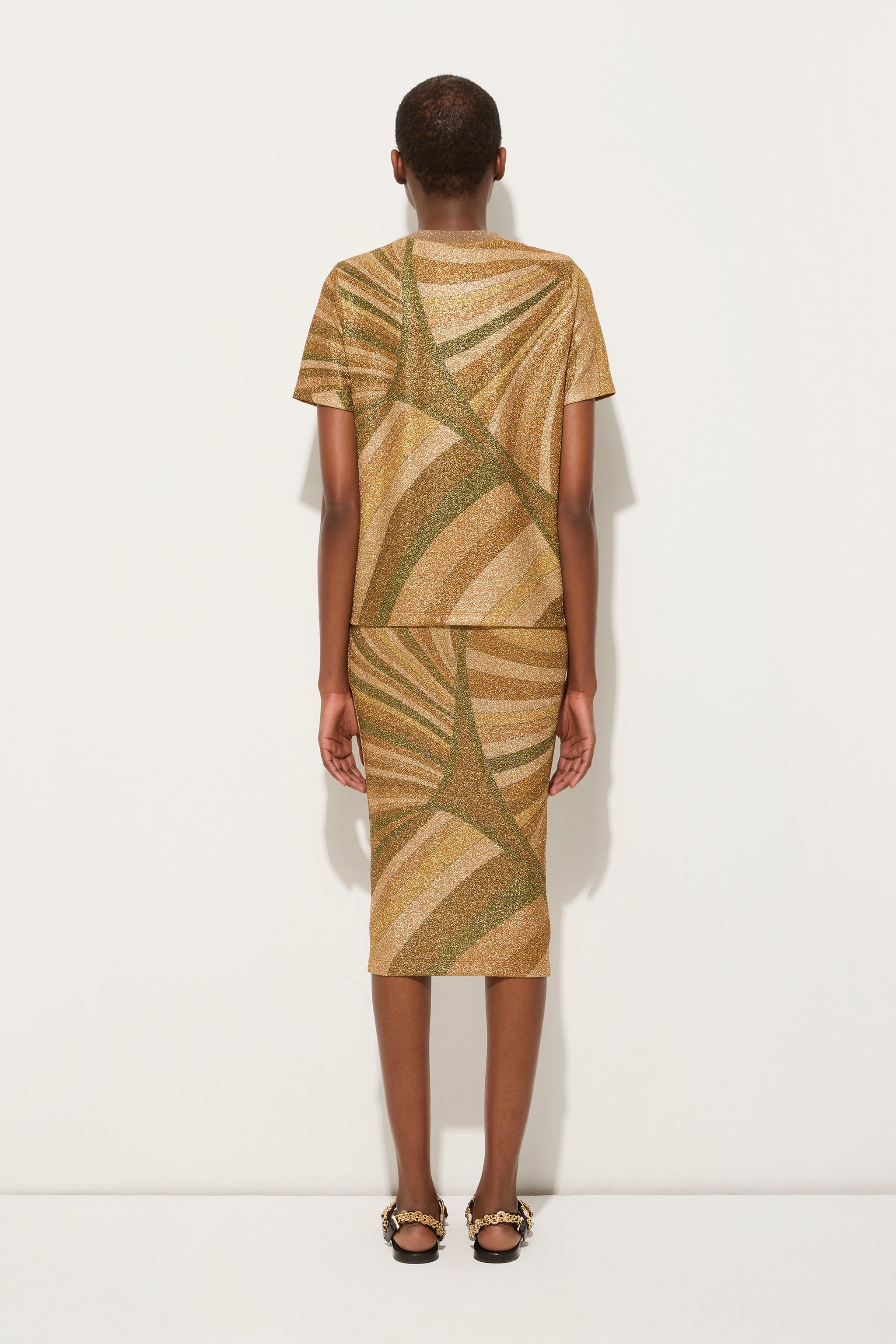 Pucci Marmo Print Jersey Lamé T-shirt