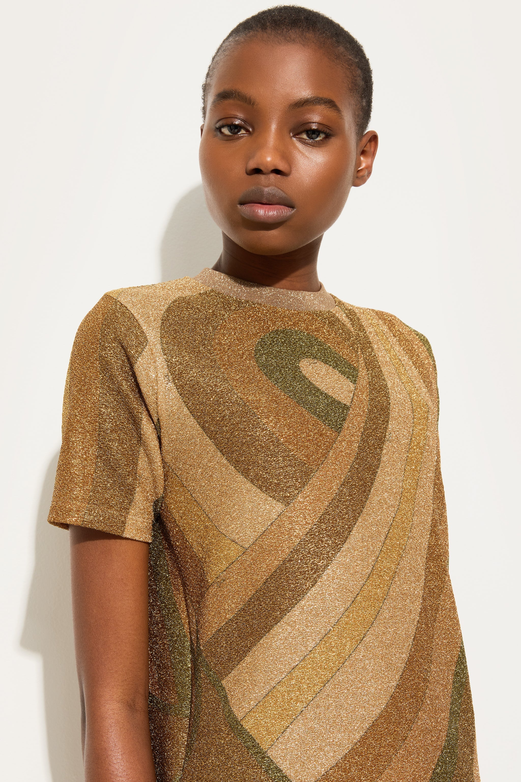 Pucci Marmo Print Jersey Lamé T-shirt