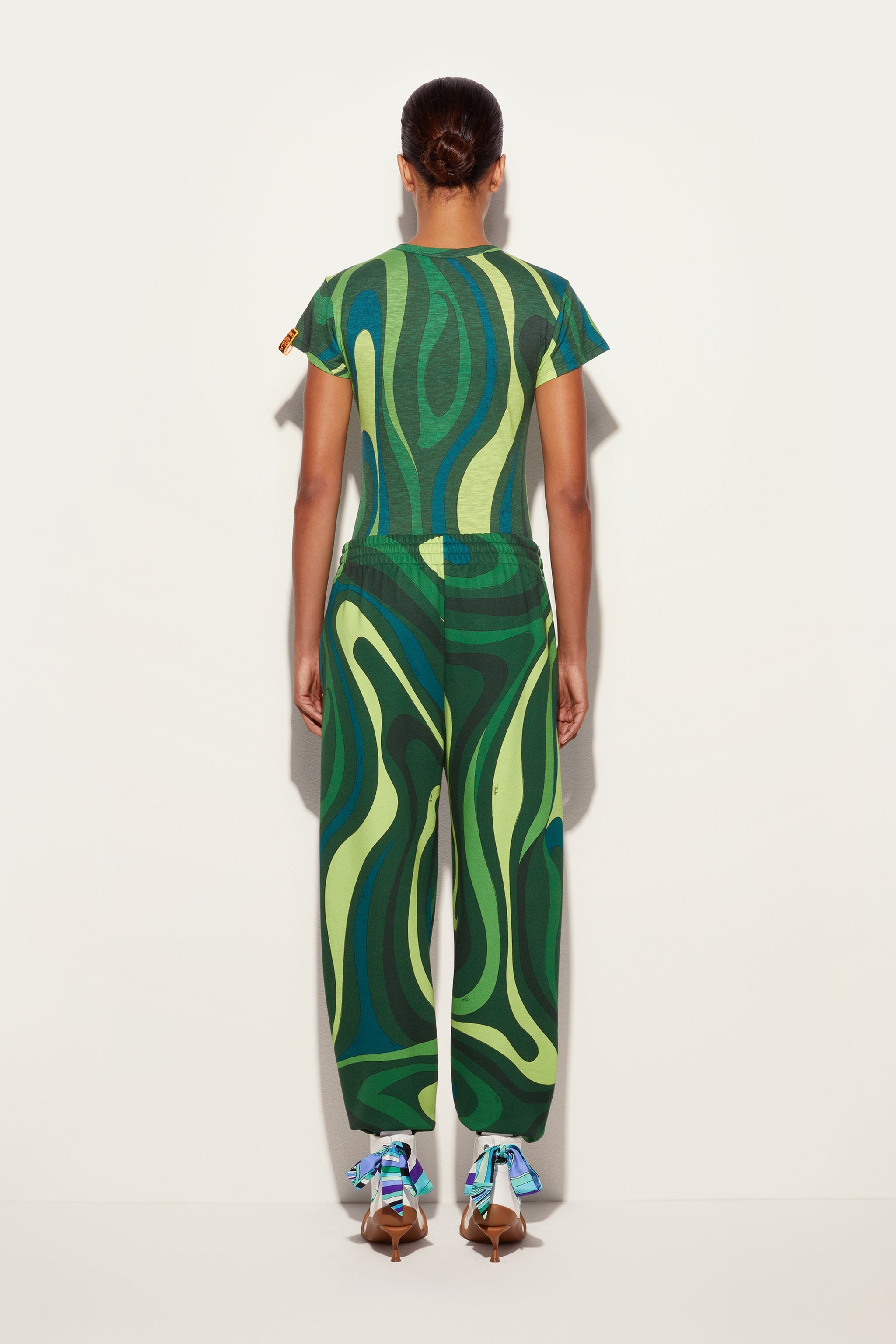 Pucci Flamed Jersey T-Shirt with Allover Print