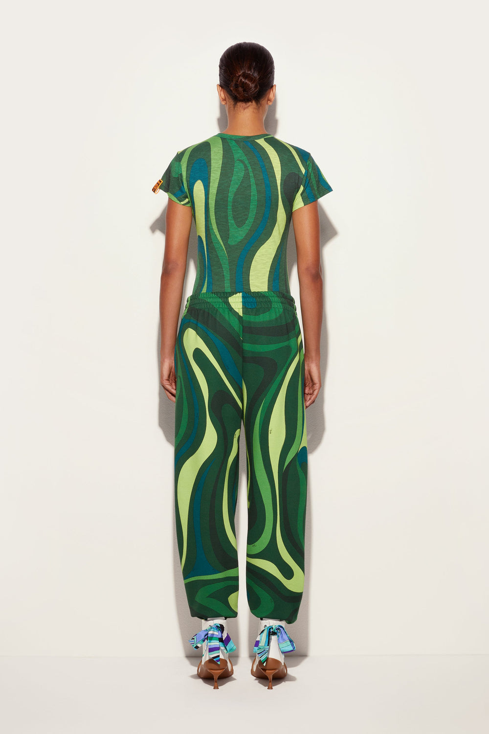 Pucci Flamed Jersey T-Shirt with Allover Print