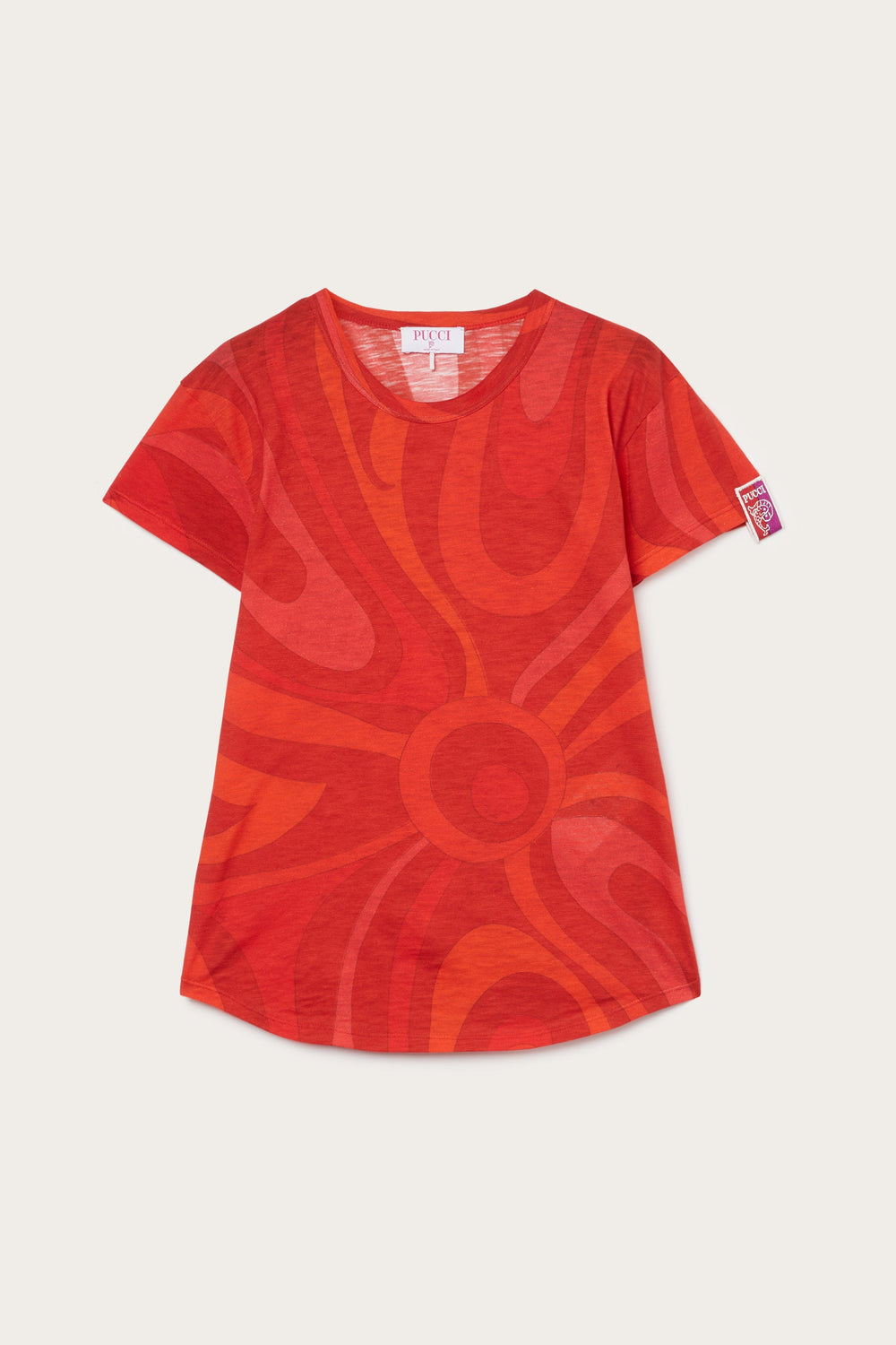 Pucci Flamed Jersey T-Shirt with Allover Print