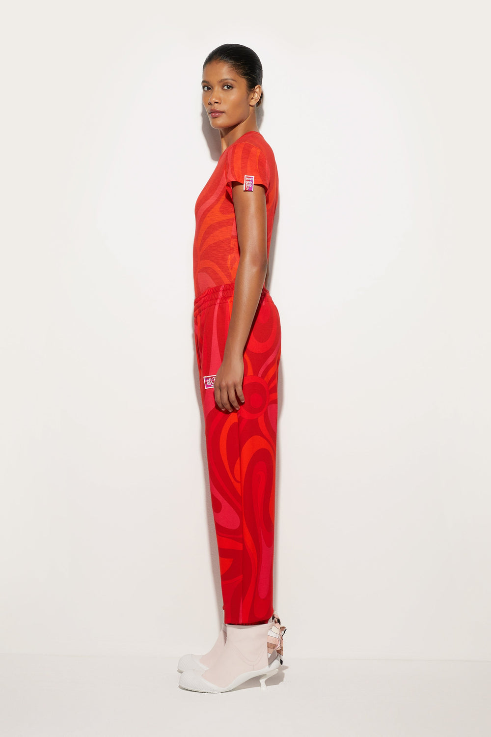 Pucci Flamed Jersey T-Shirt with Allover Print