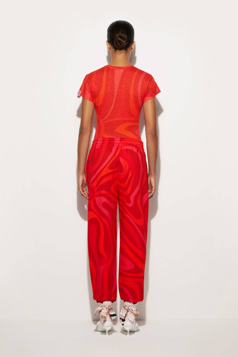 Pucci Flamed Jersey T-Shirt with Allover Print