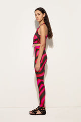 Pucci Labirinto Print Ruffle Sleeveless Top