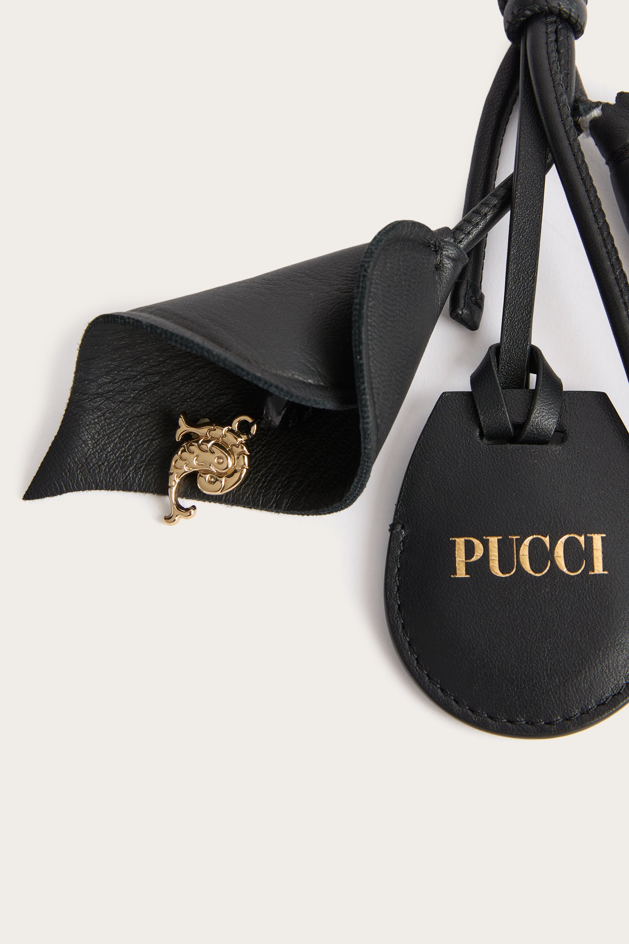 Pucci Leather Keyring and Tag Holder