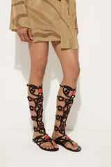 Pucci Black Embellished Gladiator Sandals