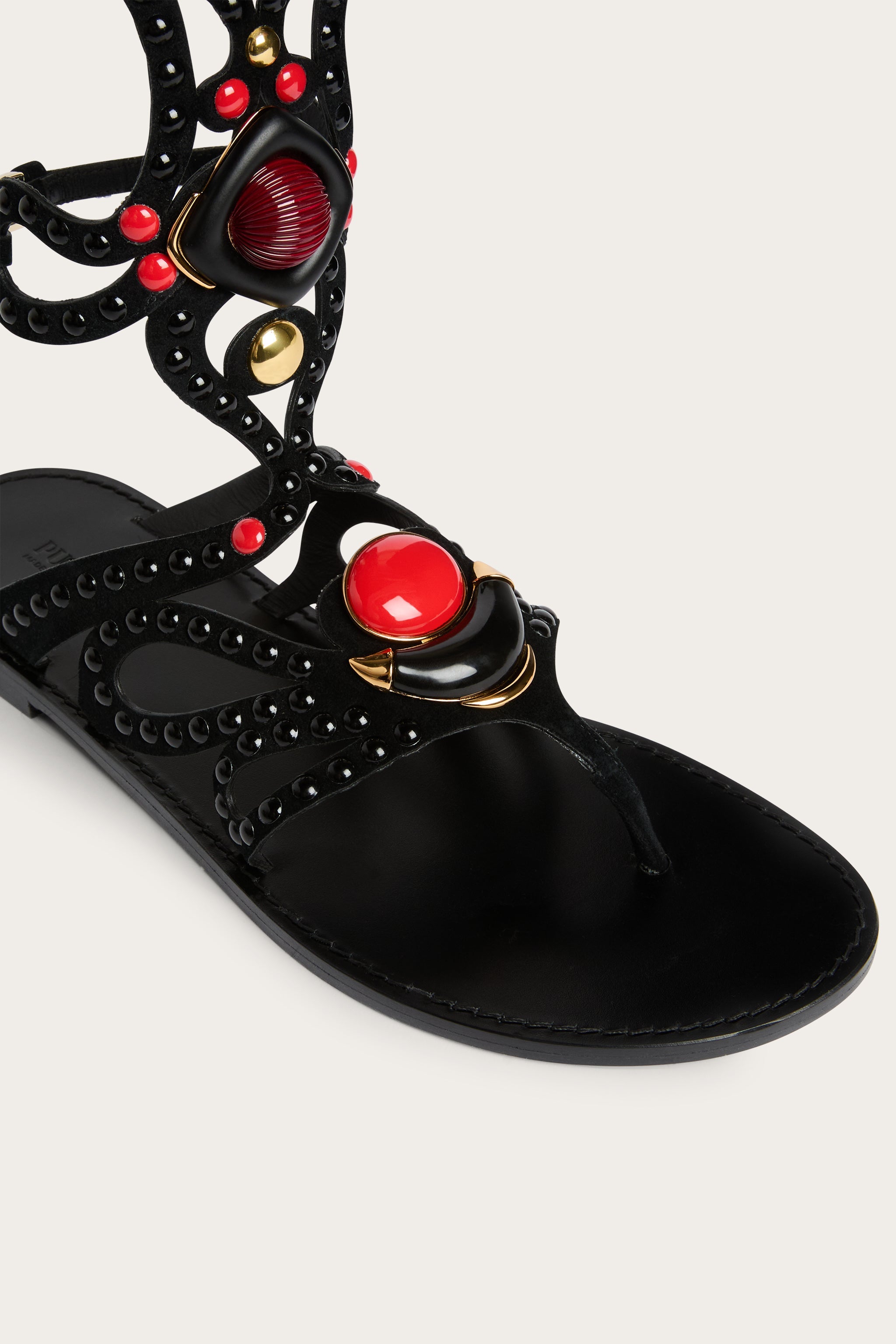 Pucci Black Embellished Gladiator Sandals