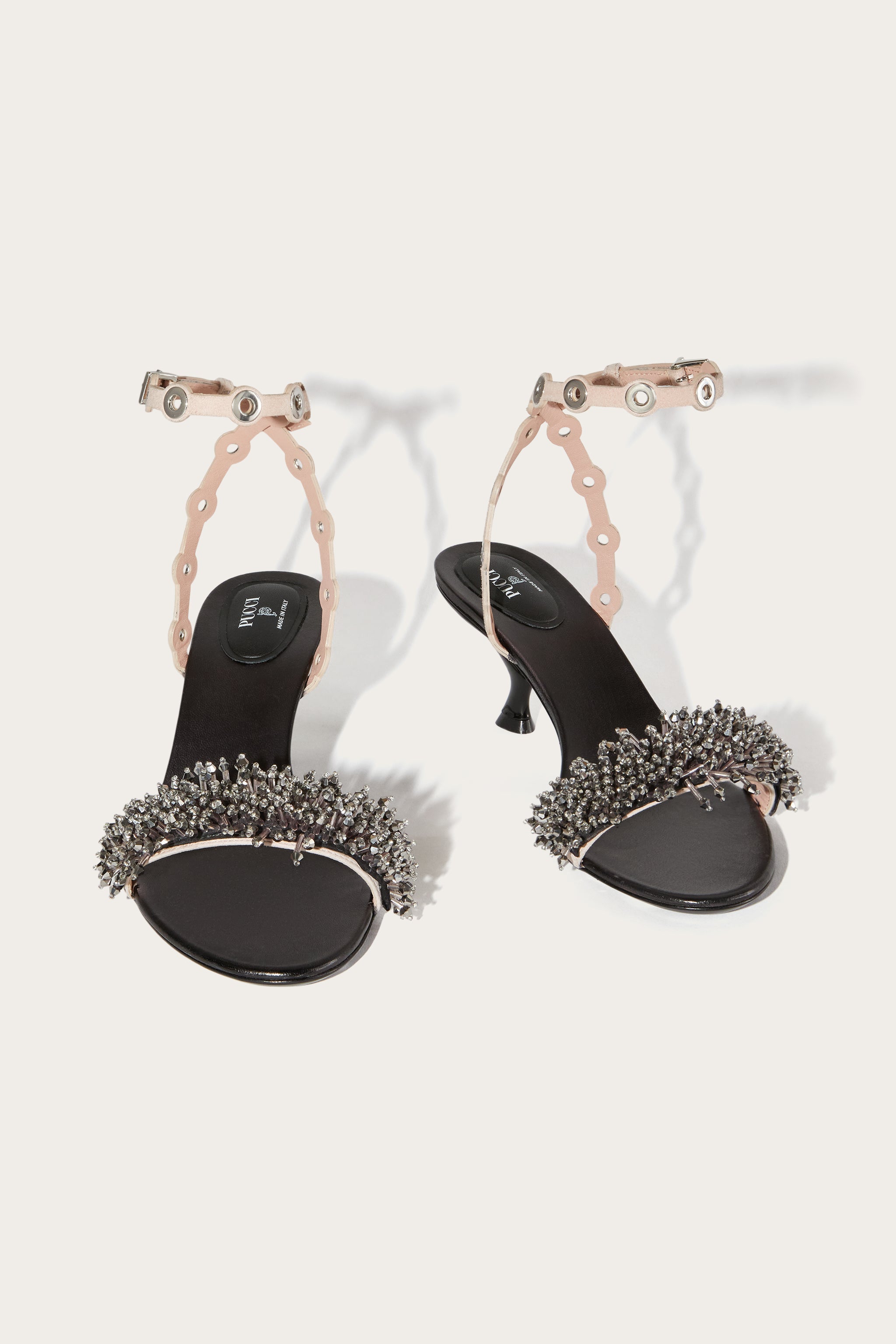 Pucci Emilio Low Heel Embroidered Sandals
