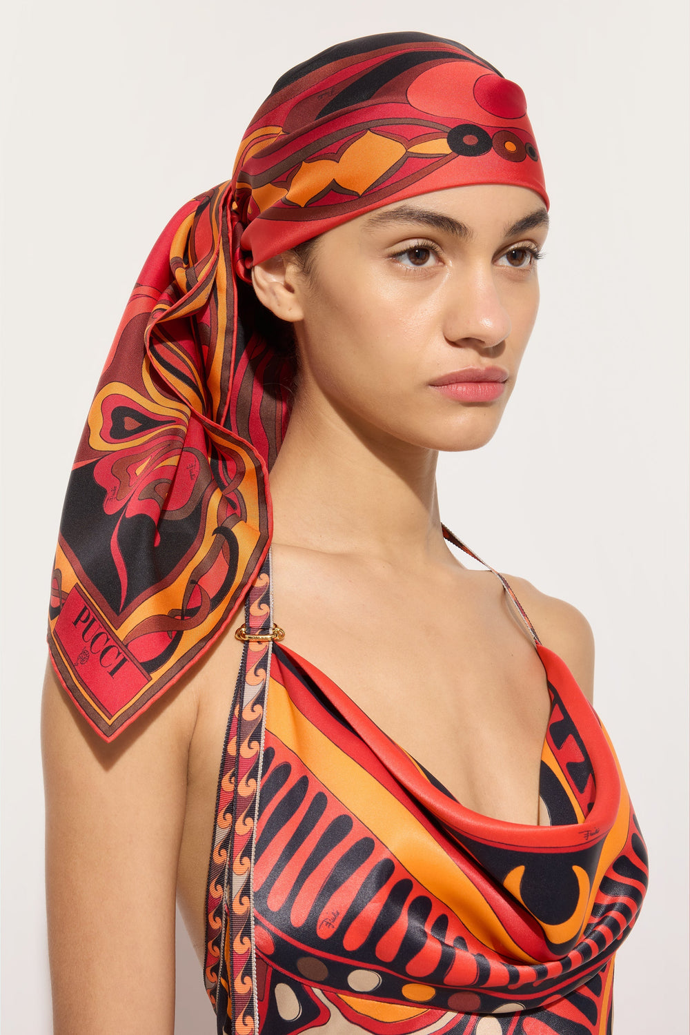 Pucci Orchidee Print Silk Carrè
