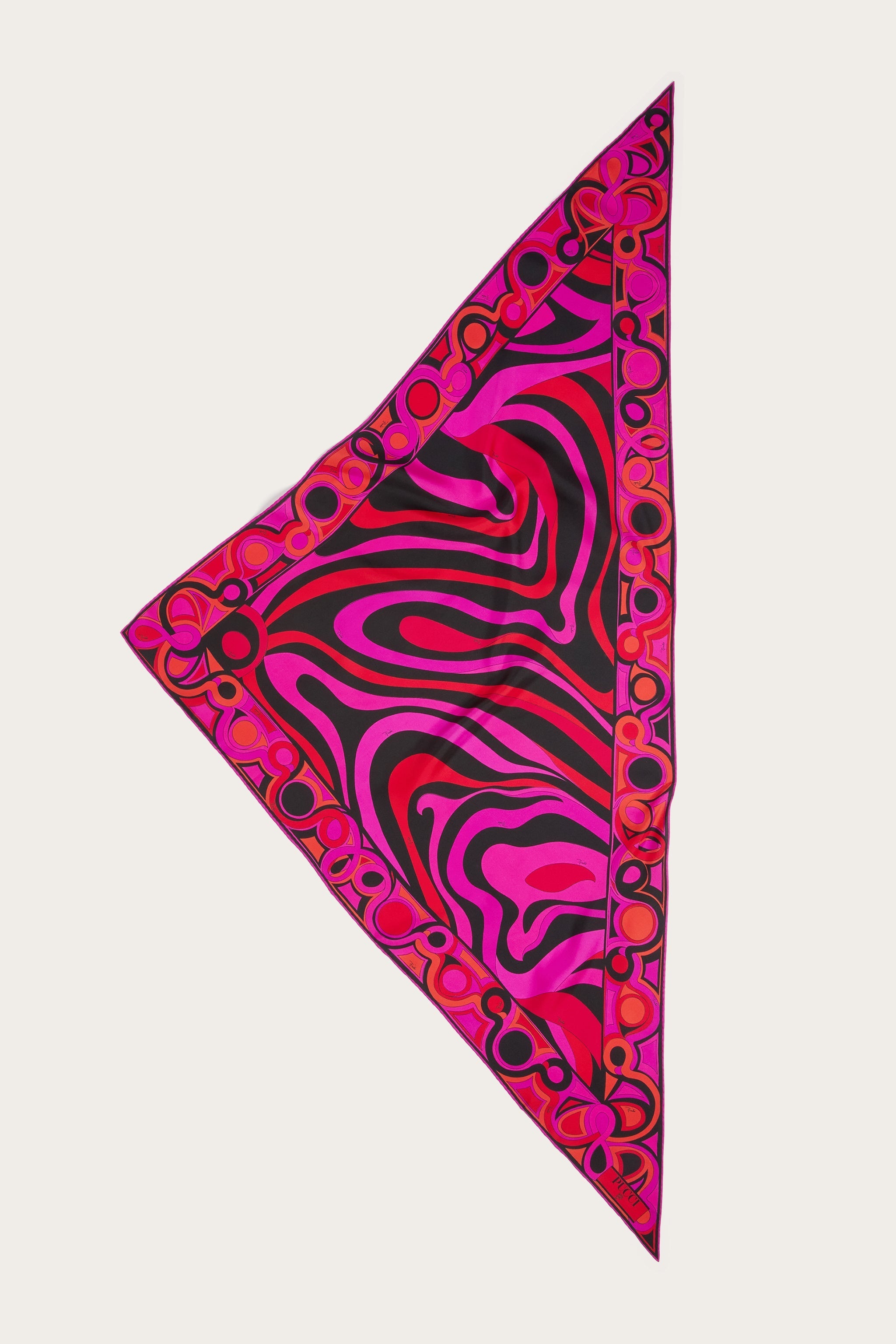 Pucci Mixed Print Silk Triangle Scarf