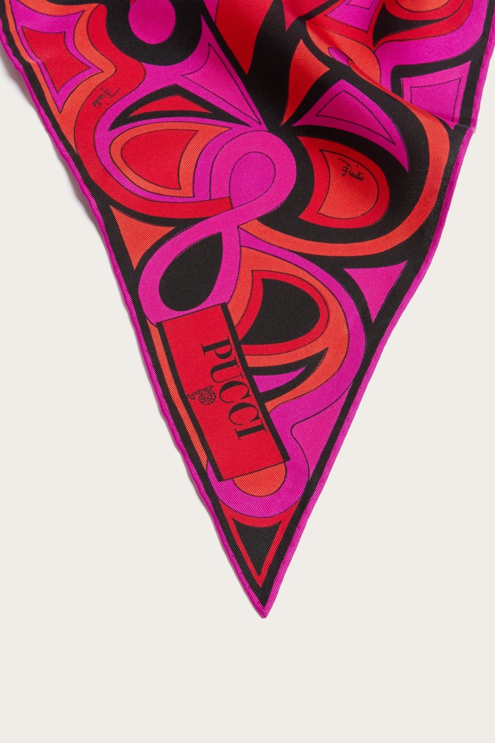 Pucci Mixed Print Silk Triangle Scarf