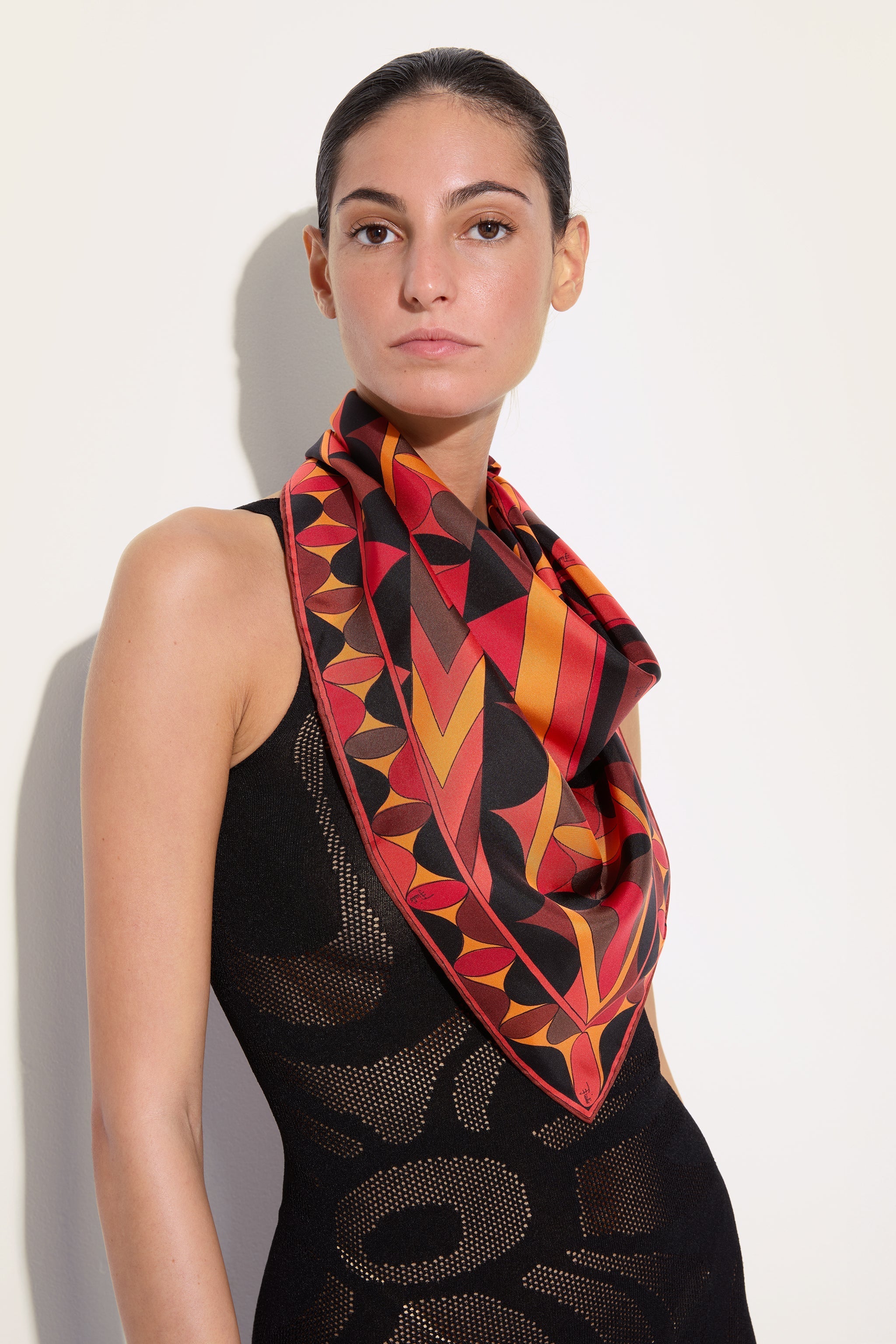 Pucci Manuba Print Silk Triangle Scarf