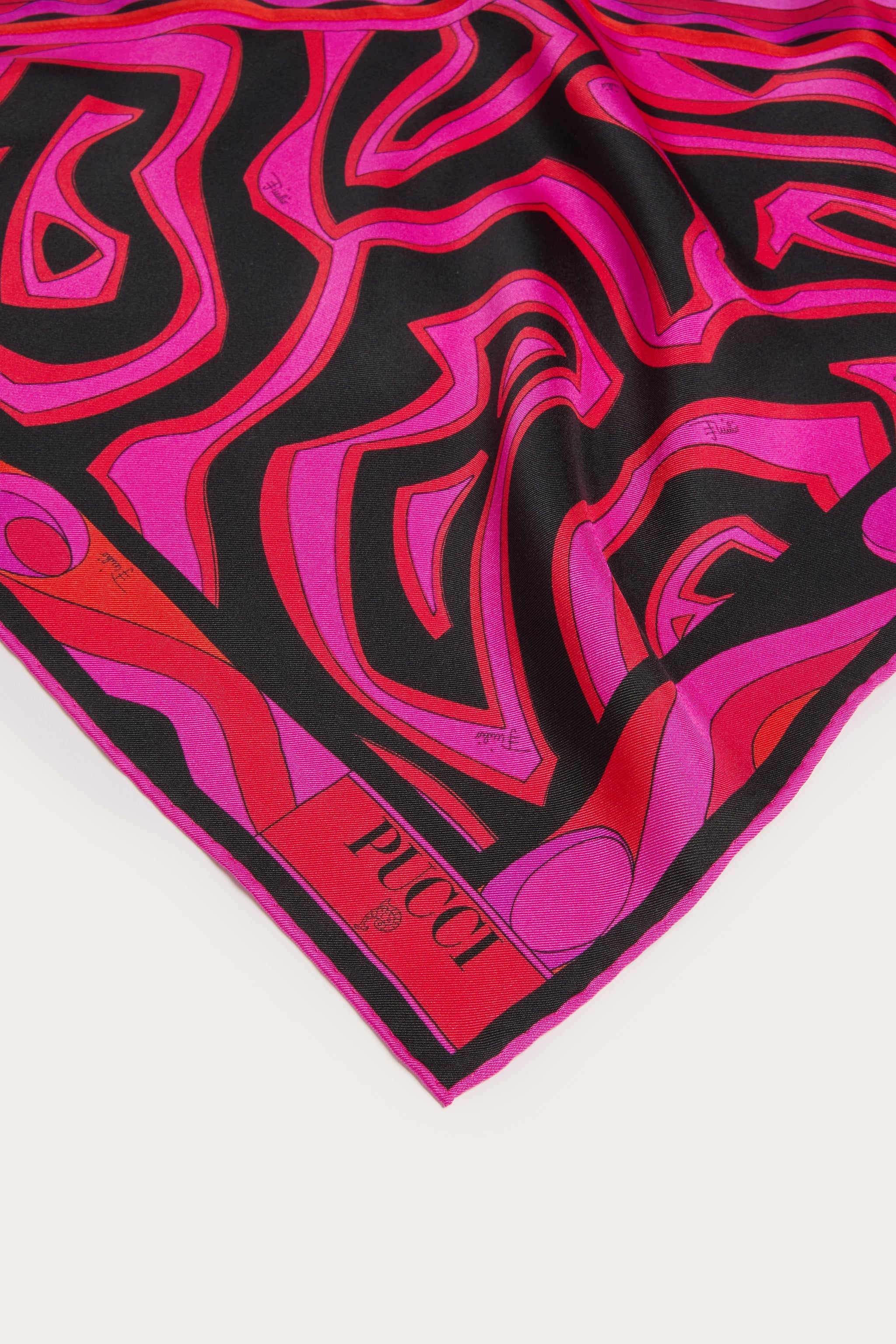 Pucci Labirinto Print Silk Triangle Scarf