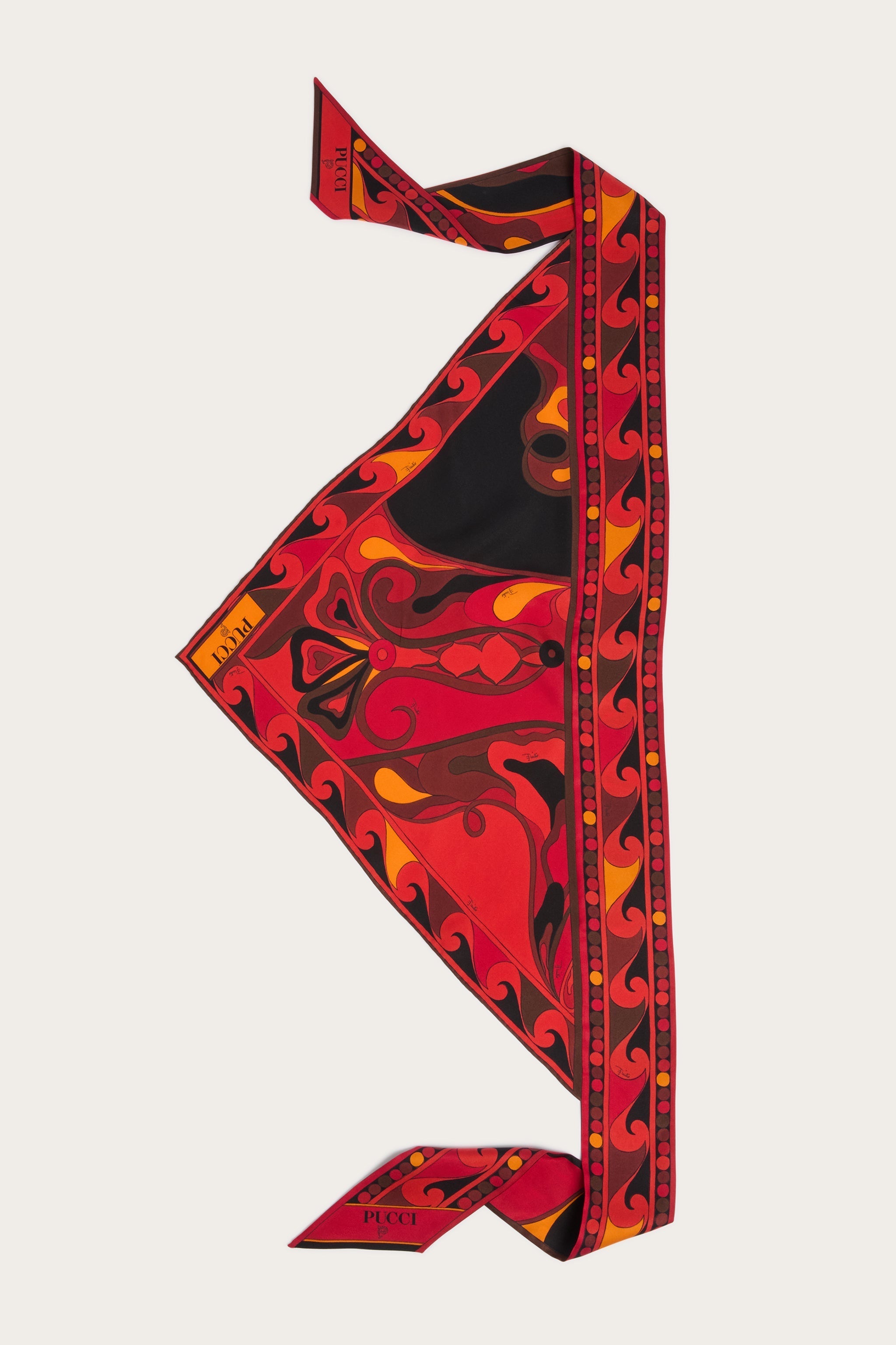 Pucci Orchidee Print Silk Triangle Scarf