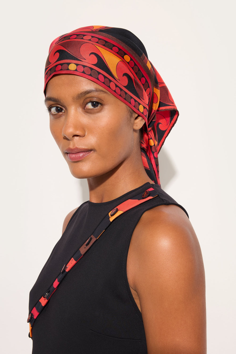 Pucci Orchidee Print Silk Triangle Scarf