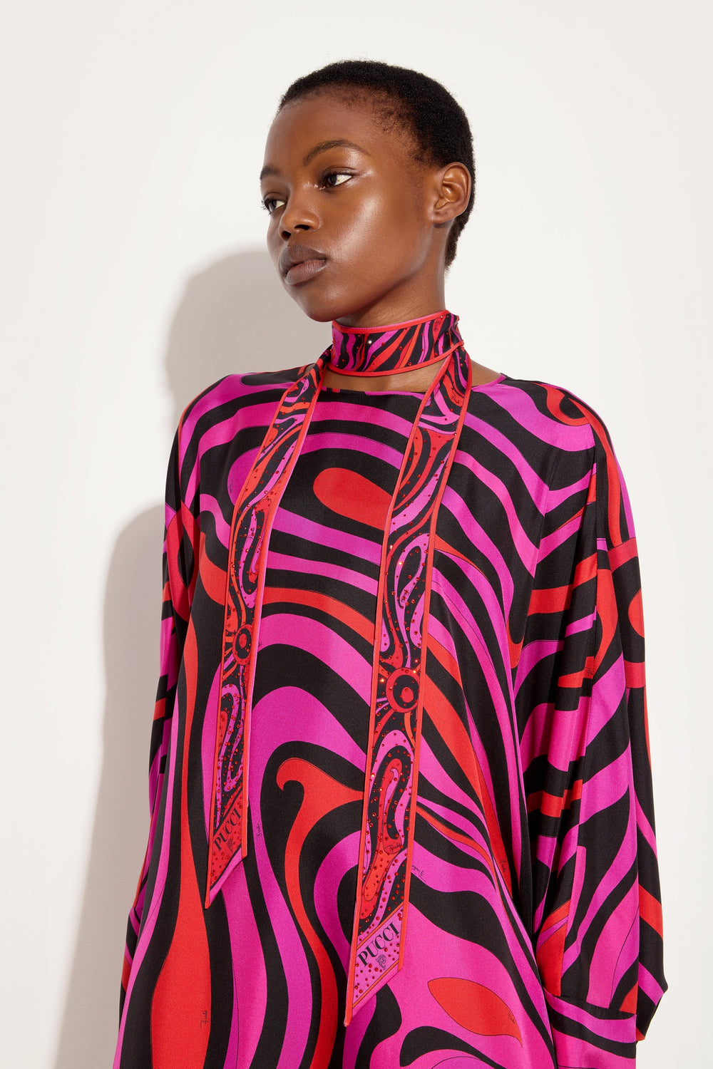 Pucci Mixed Print Silk Twill with Rhinestones