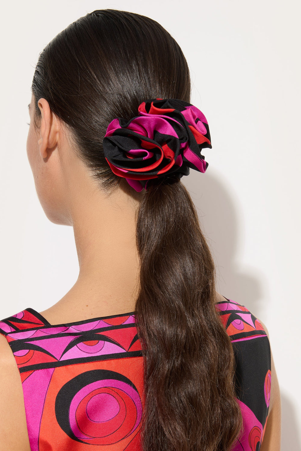 Pucci Silk Hair Tie with Rose Detail