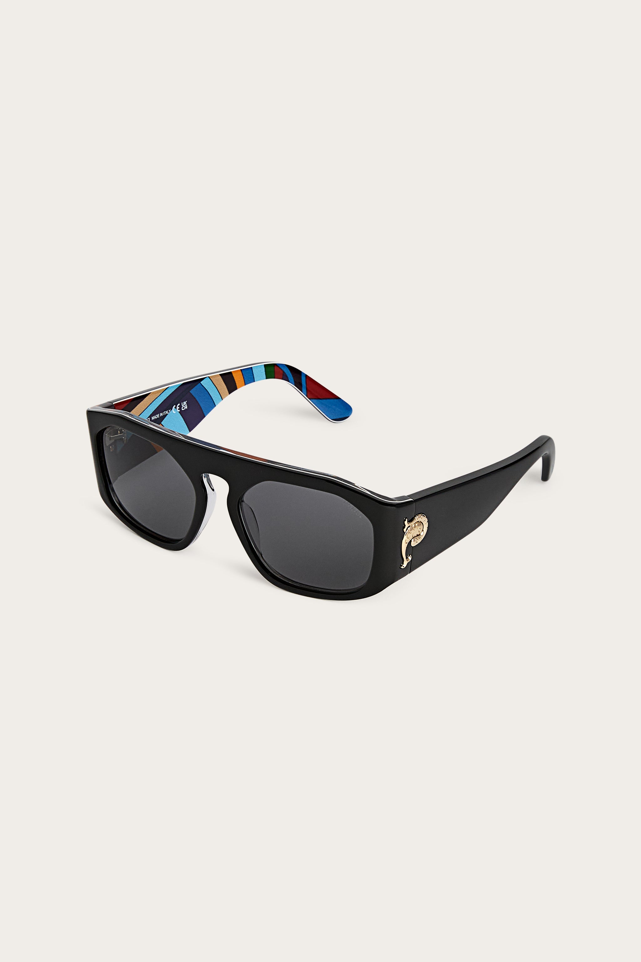 Pucci Rectangular Sunglasses with Printed Temples