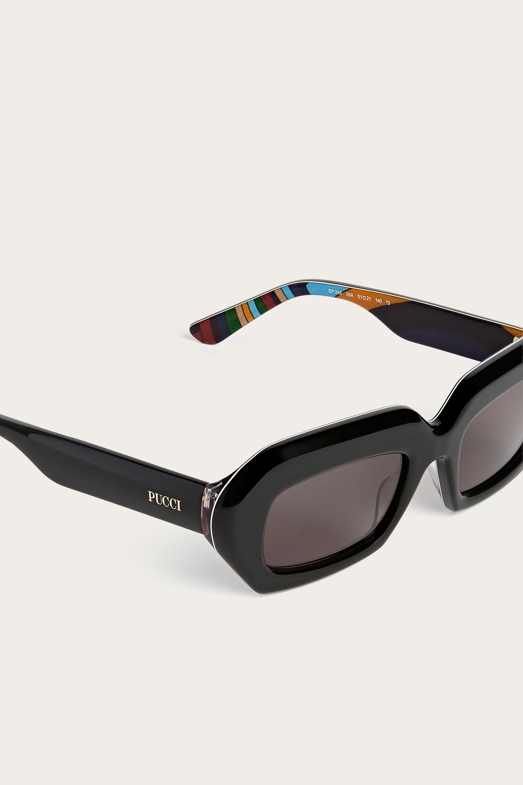 Pucci Rectangular Sunglasses with Printed Temples