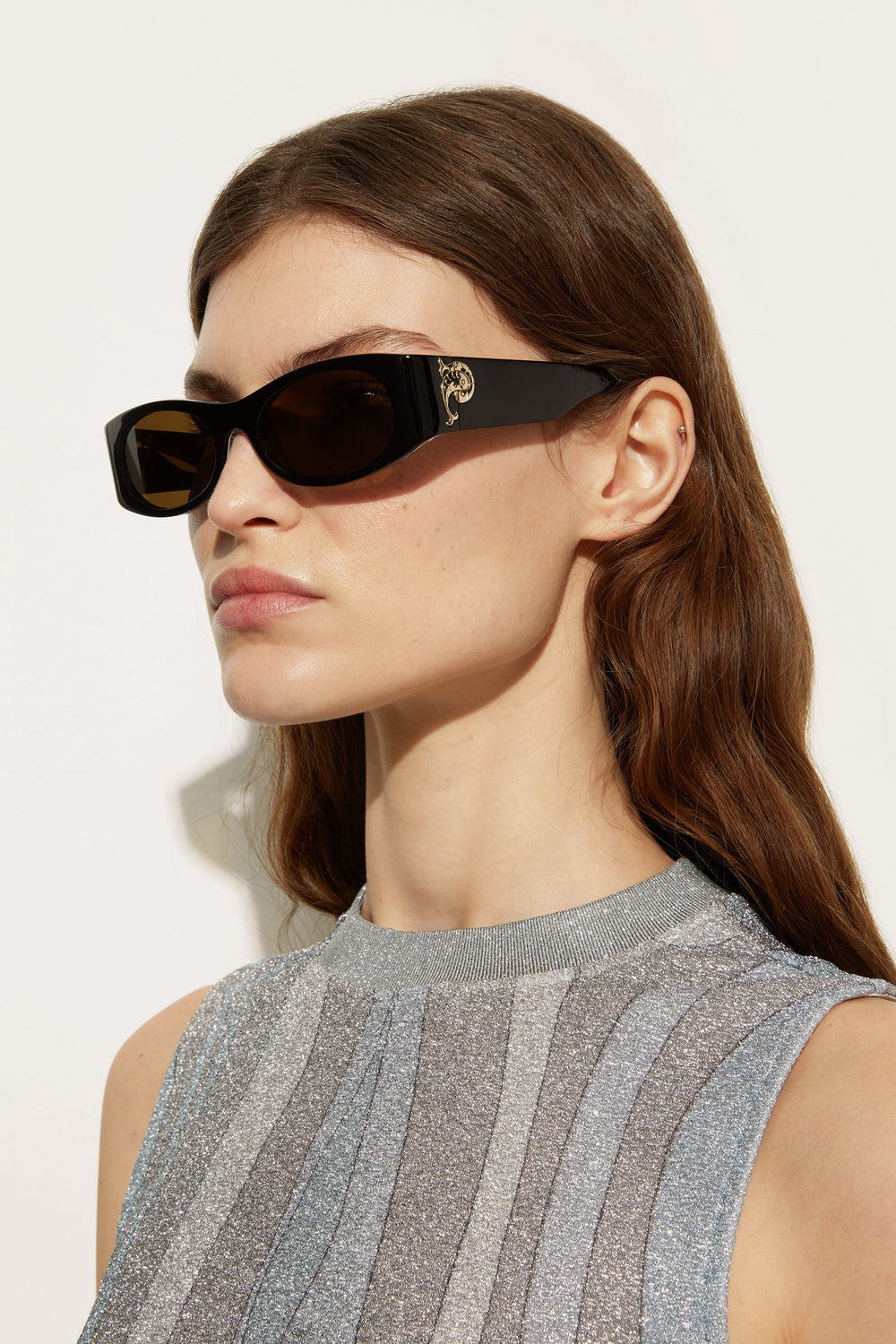 Pucci Oval Sunglasses with Printed Temples