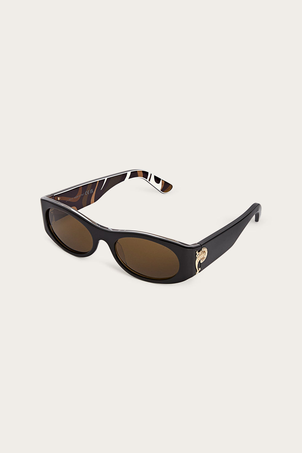 Pucci Oval Sunglasses with Printed Temples
