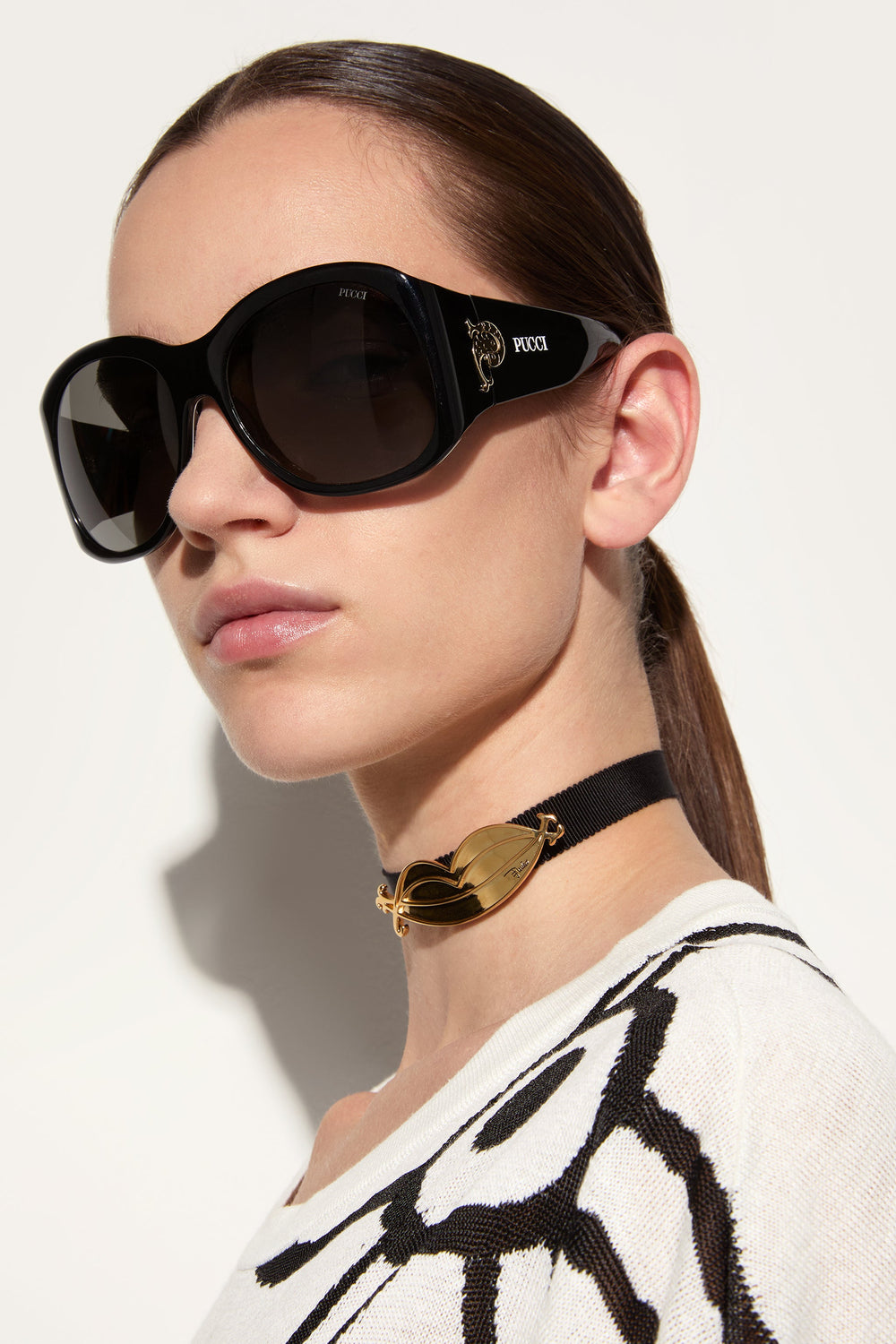 Pucci Oversized Sunglasses with Inside Print