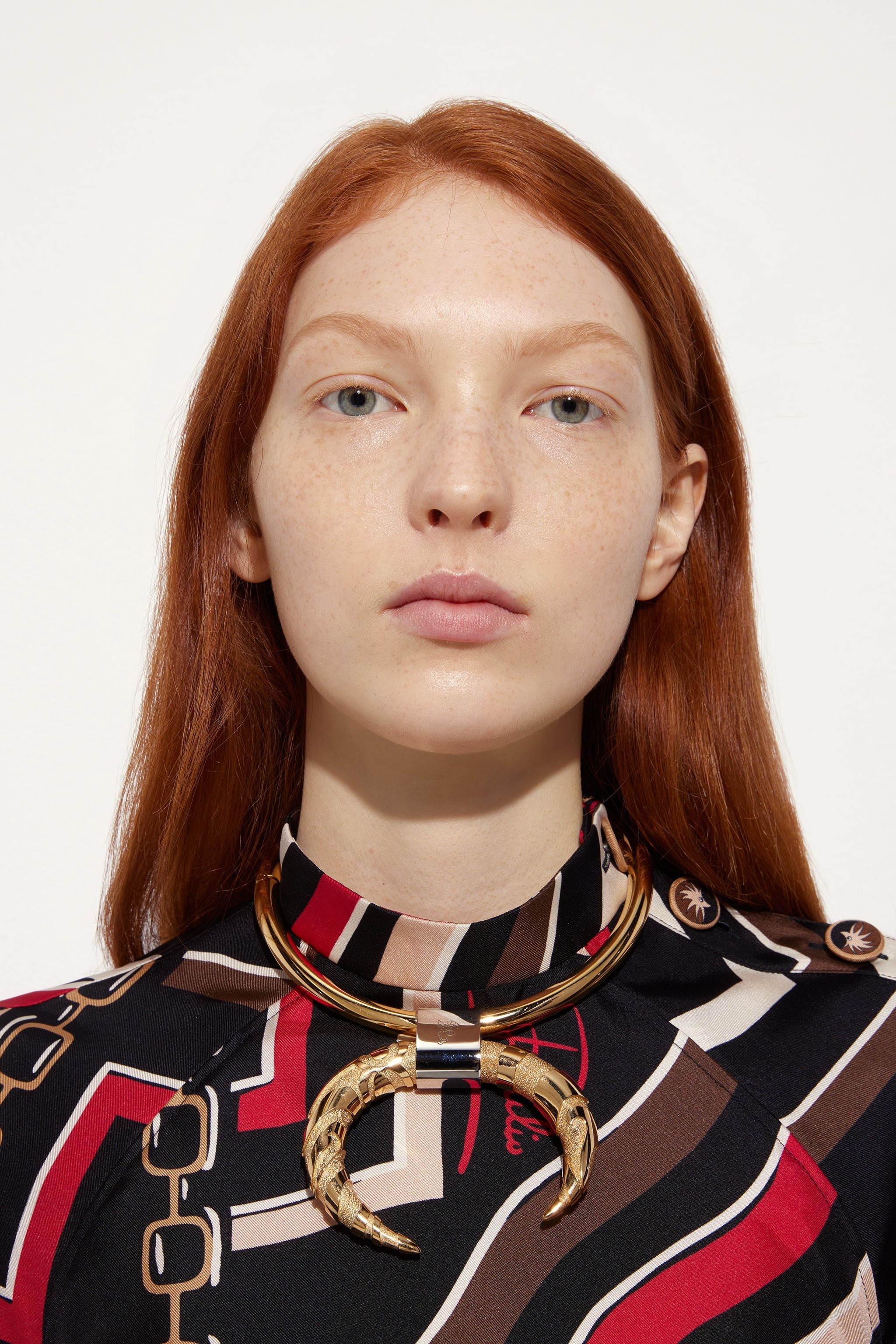 Pucci Horn Necklace with Marmo Texture