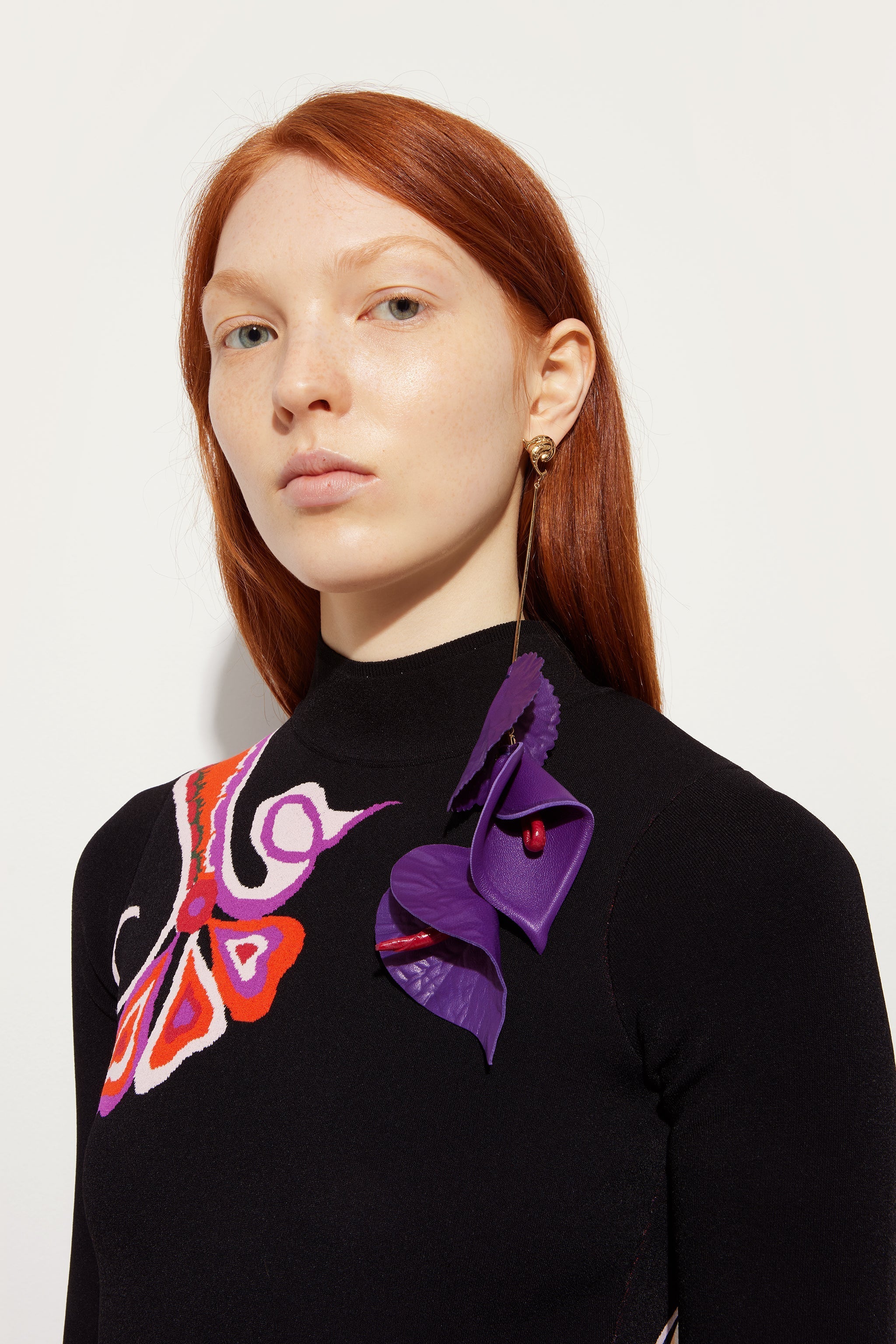 Pucci Leather Flowers Earring