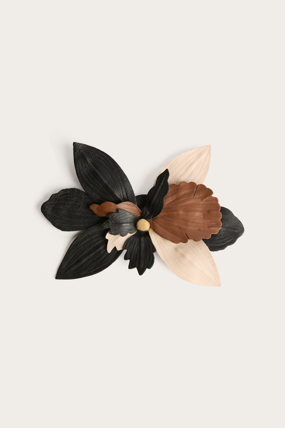 Pucci Leather Flower Brooch