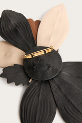 Pucci Leather Flower Brooch