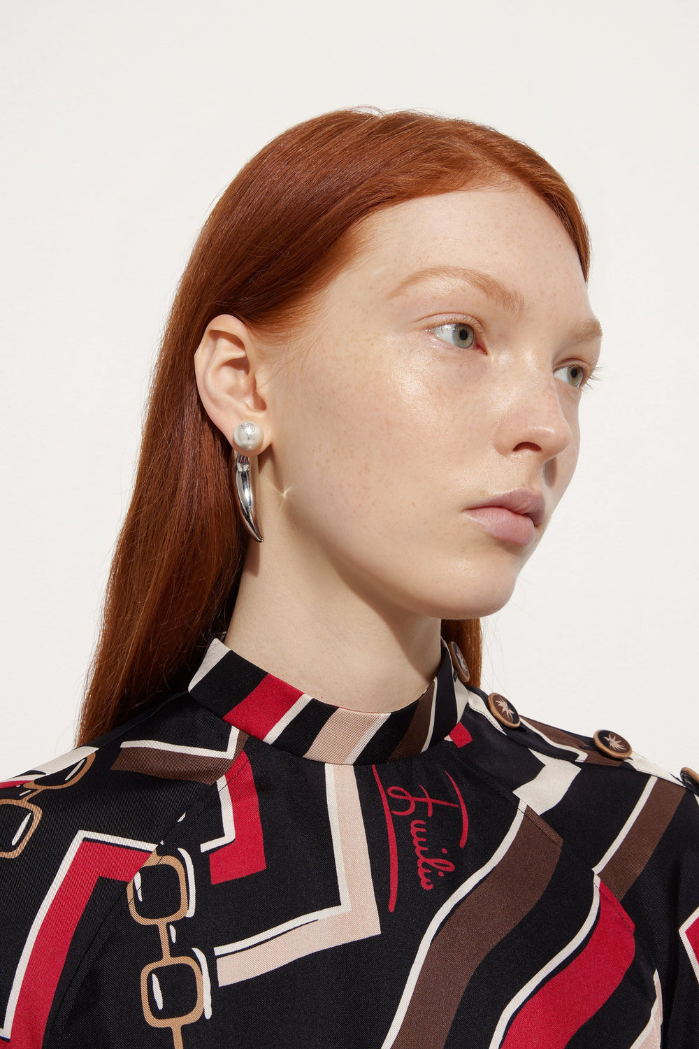 Pucci Horn Earrings with Pearl