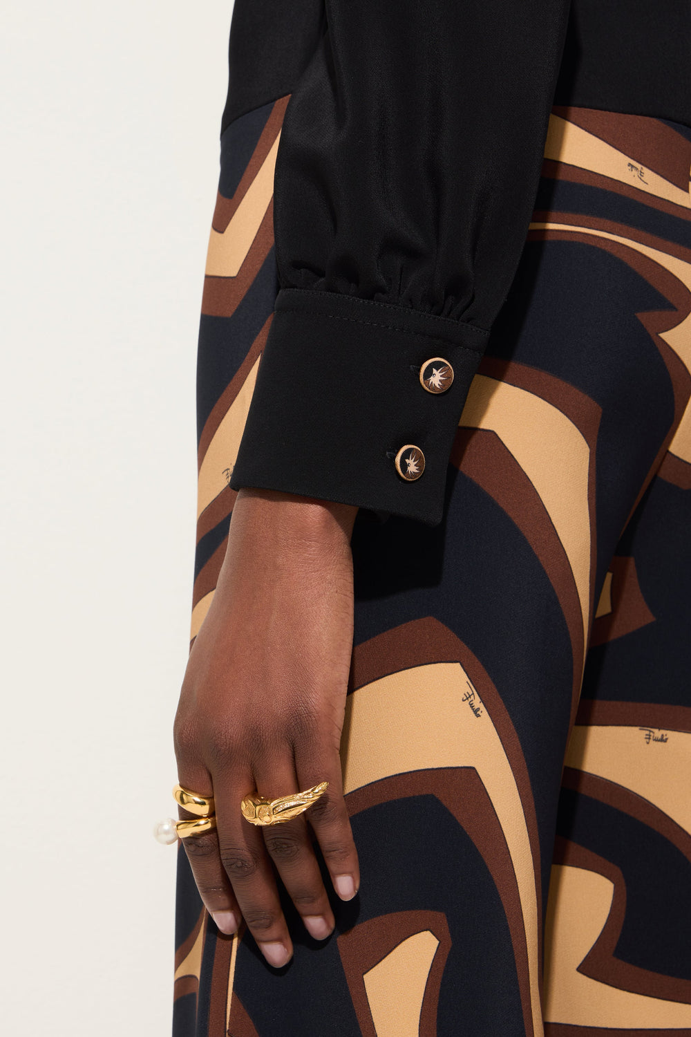 Pucci Multifinger Horn Ring with Marmo Texture