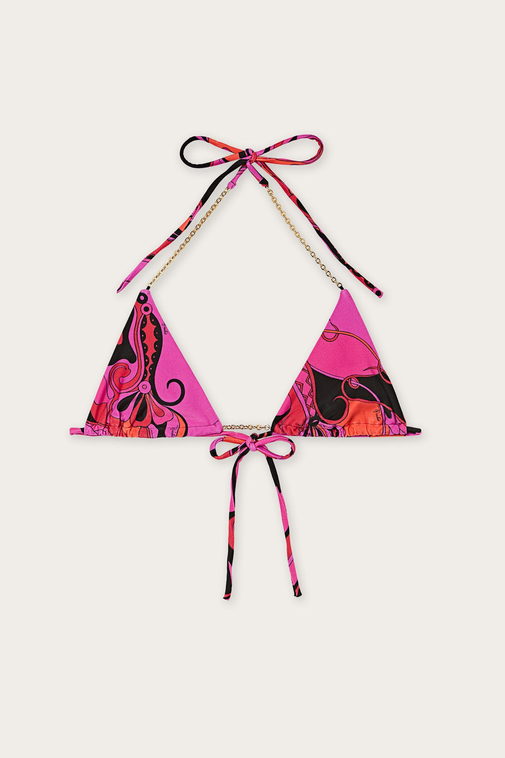 Pucci Orchidee Print Triangle Bikini Top