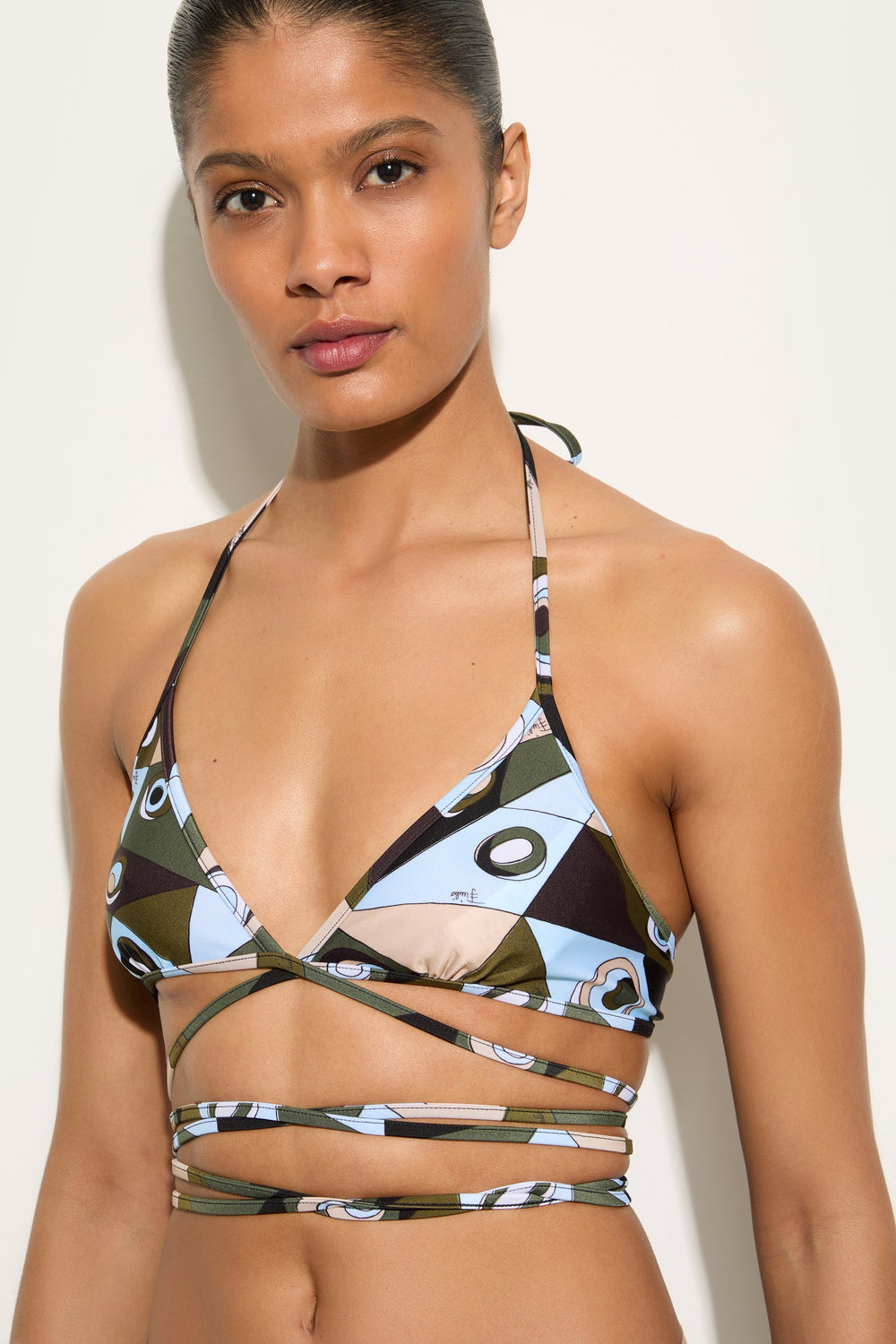 Pucci Occhi Print Triangle Bikini Top