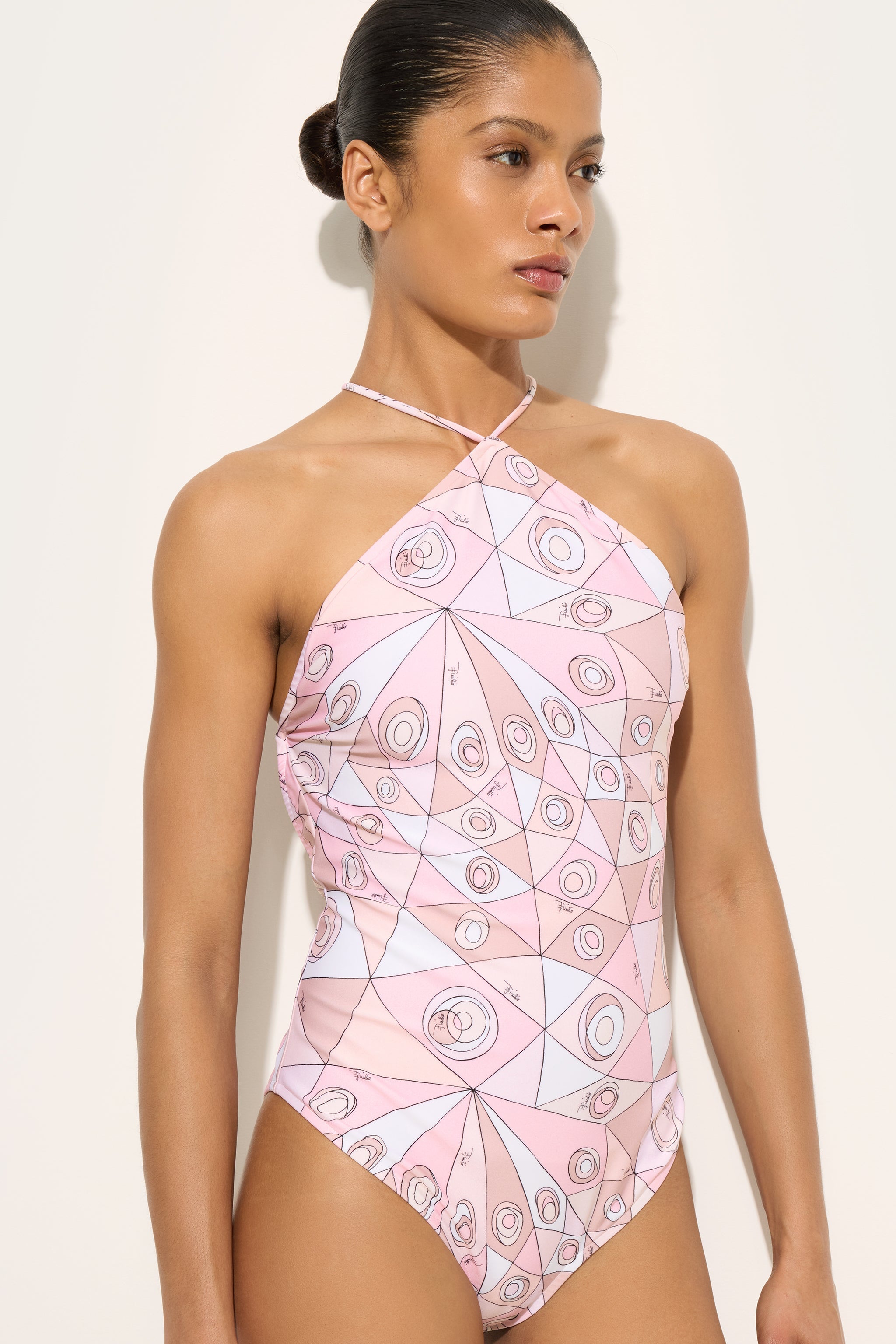 Pucci Occhi Print Cross-Back Swimsuit