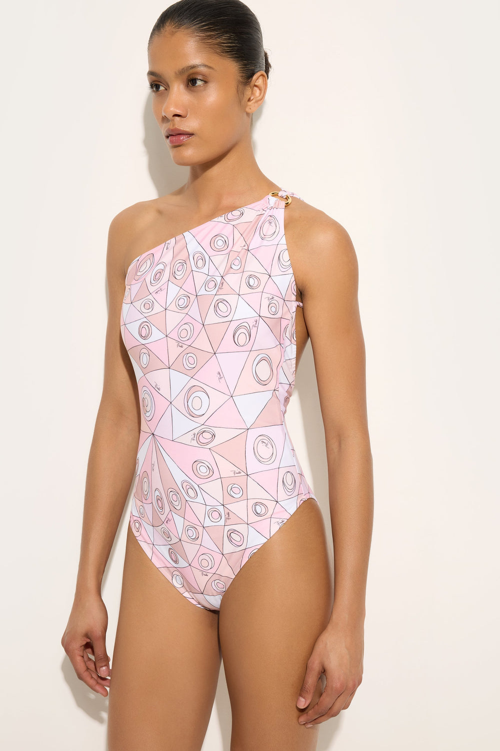 Pucci Occhi Print Asymmetrical One-Piece Swimsuit