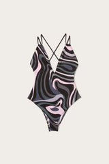 Pucci Marmo Print V-neck Swimsuit