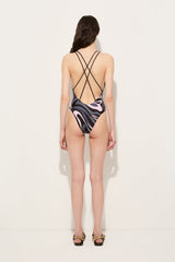 Pucci Marmo Print V-neck Swimsuit