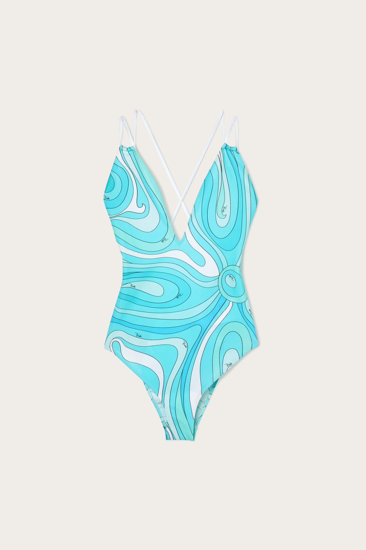 Pucci Marmo Print V-neck Swimsuit