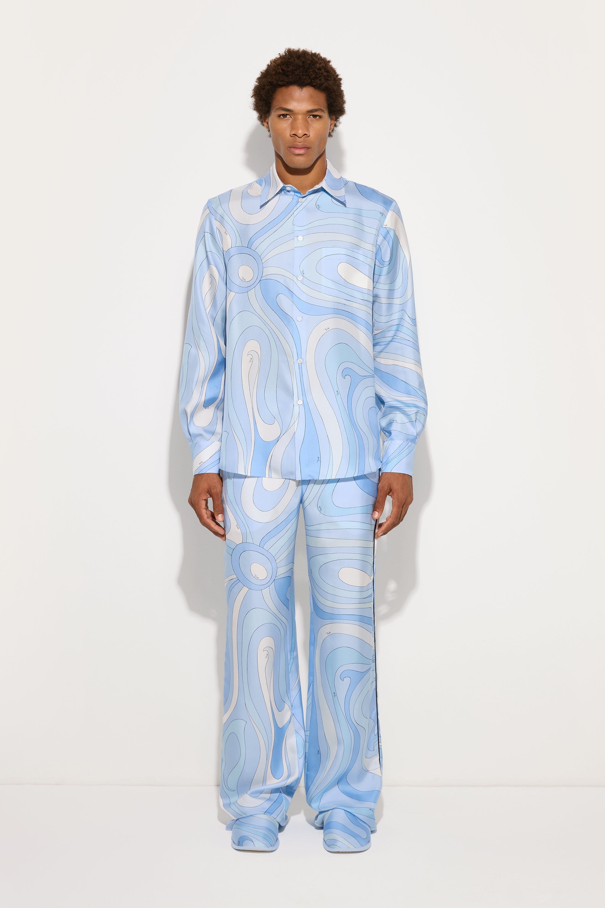 Pucci Marmo Print Oversized Silk Shirt